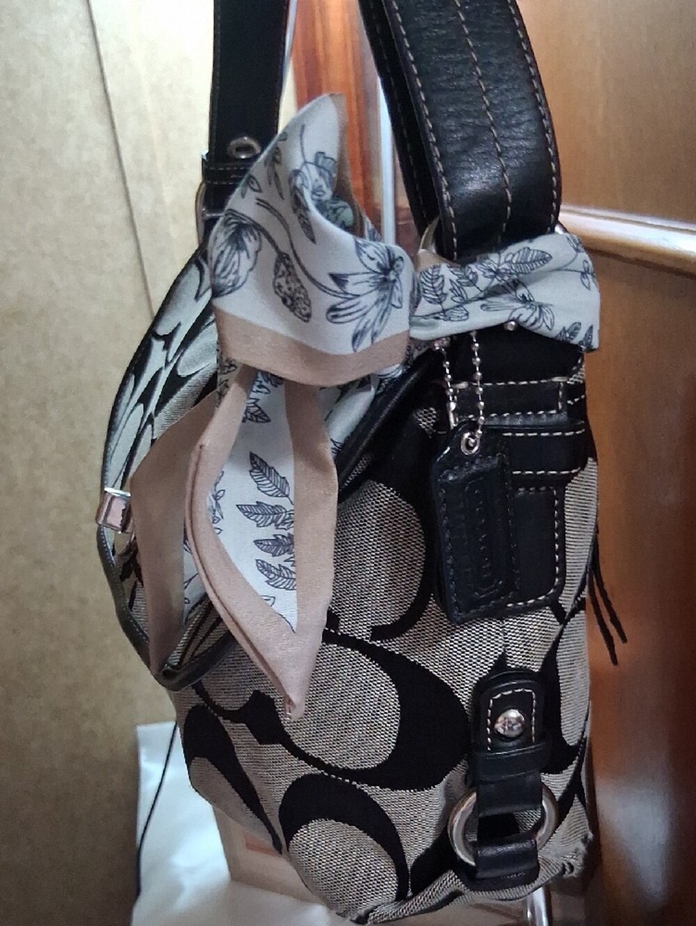 Coach Y2K Signature C Turnlock Flap Shoulder Bag Black & Gray #15171 EUC - Picture 3 of 11